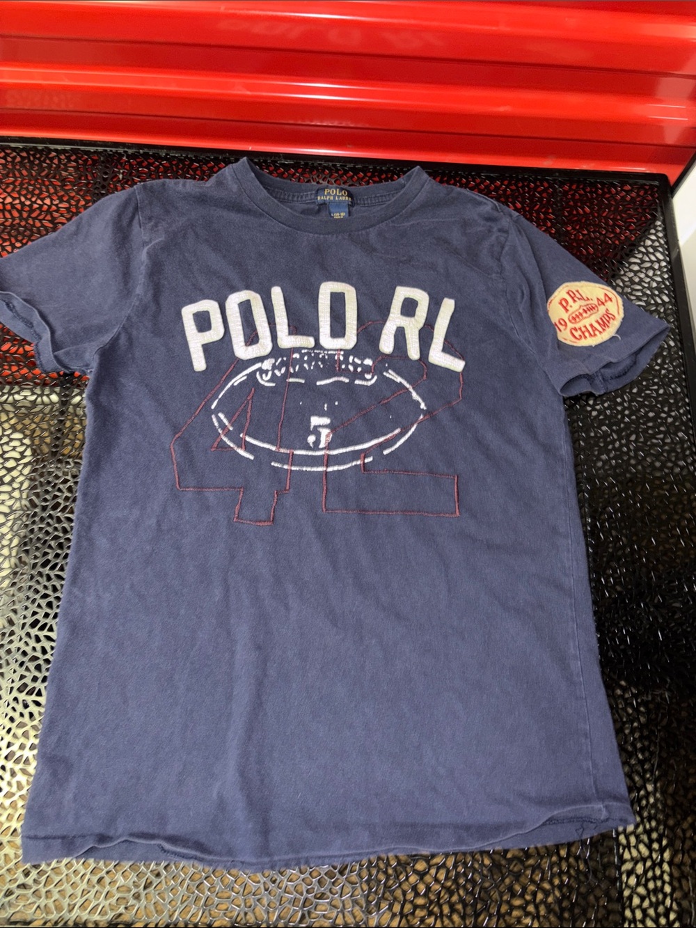 Polo Ralph Lauren size large 14-16 patch logo super nice check measurements
